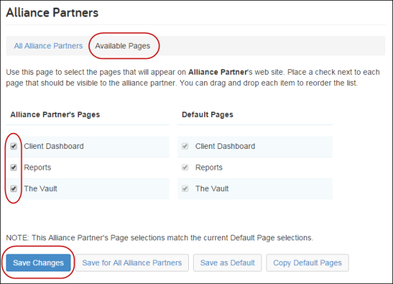 Available Pages