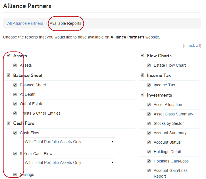 Availablereports