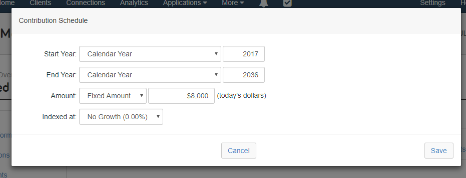 Contribution Schedule