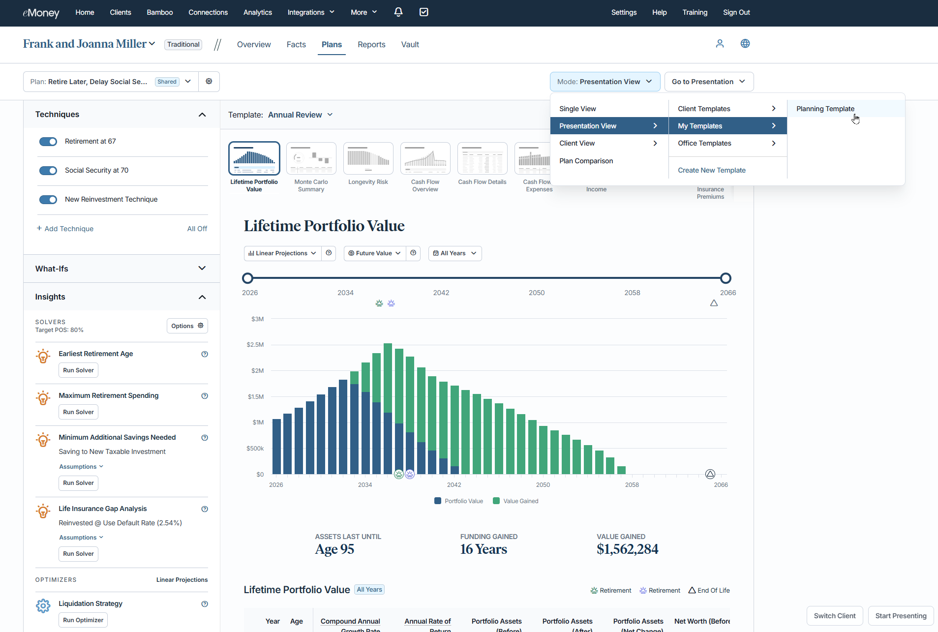 Find Templates inside Presentation View in Decision Center